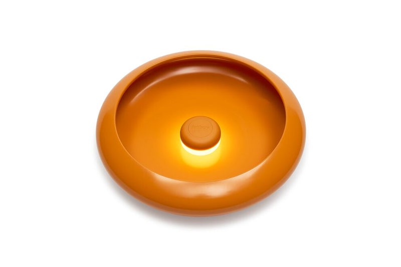 Fatboy Oloha Medium Bowl with Rechargeable Lamp | Multifunctional | Lamp: ABS and silicone | Shade: Steel | Suitable for Indoor & Outdoor Use | Stepless dimmable | Sunny Orange - (30 x 7.3 cm) - Image 3